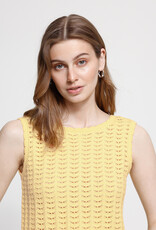 ICHI Dosia 100% Cotton Knit Tie Vest in Mellow Yellow
