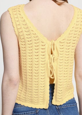 ICHI Dosia Reversible Cotton Knit Tie Vest *Large & XXL Left*