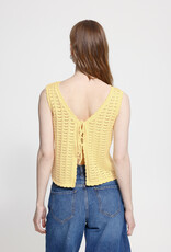 ICHI Dosia 100% Cotton Knit Tie Vest in Mellow Yellow