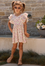Saltwater Luxe Kids Brammie Mini Dress in Salt Floral