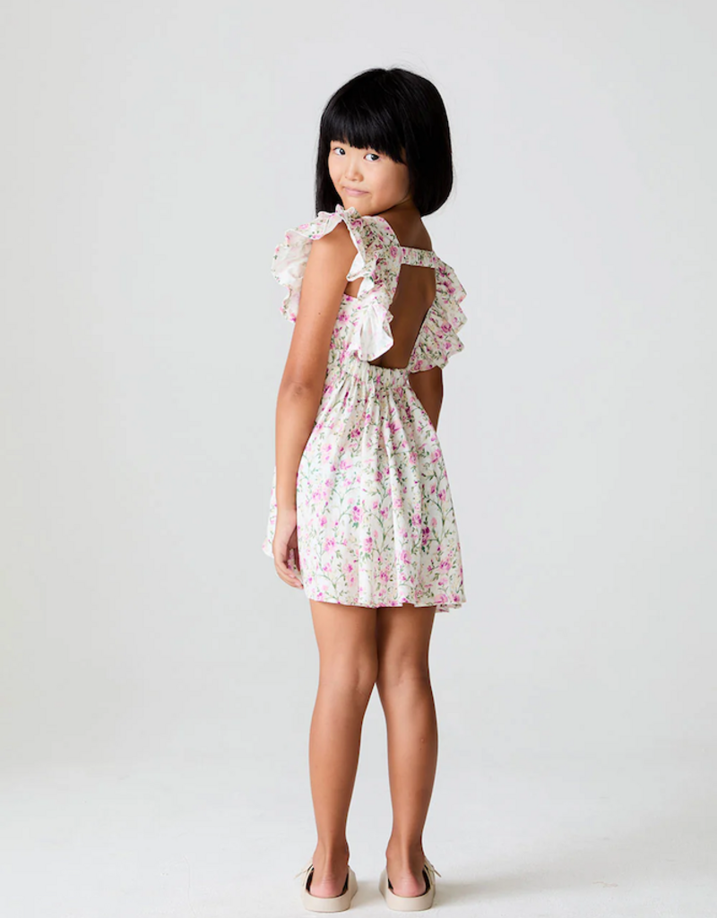 Saltwater Luxe Kids Brammie Mini Dress in Salt Floral