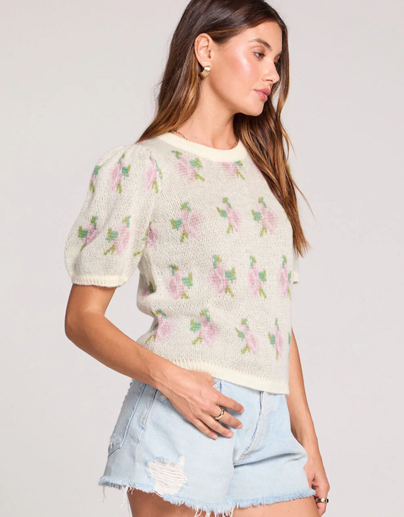 Saltwater Luxe Doc Sweater in Salt Floral