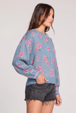 Saltwater Luxe Ronnie Sweater in Dusty Blue Floral