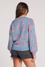 Saltwater Luxe Ronnie Sweater in Dusty Blue Floral