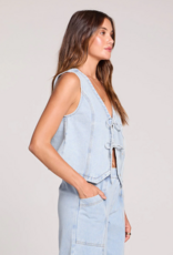Saltwater Luxe Margo Denim Vest in Skyline Blue