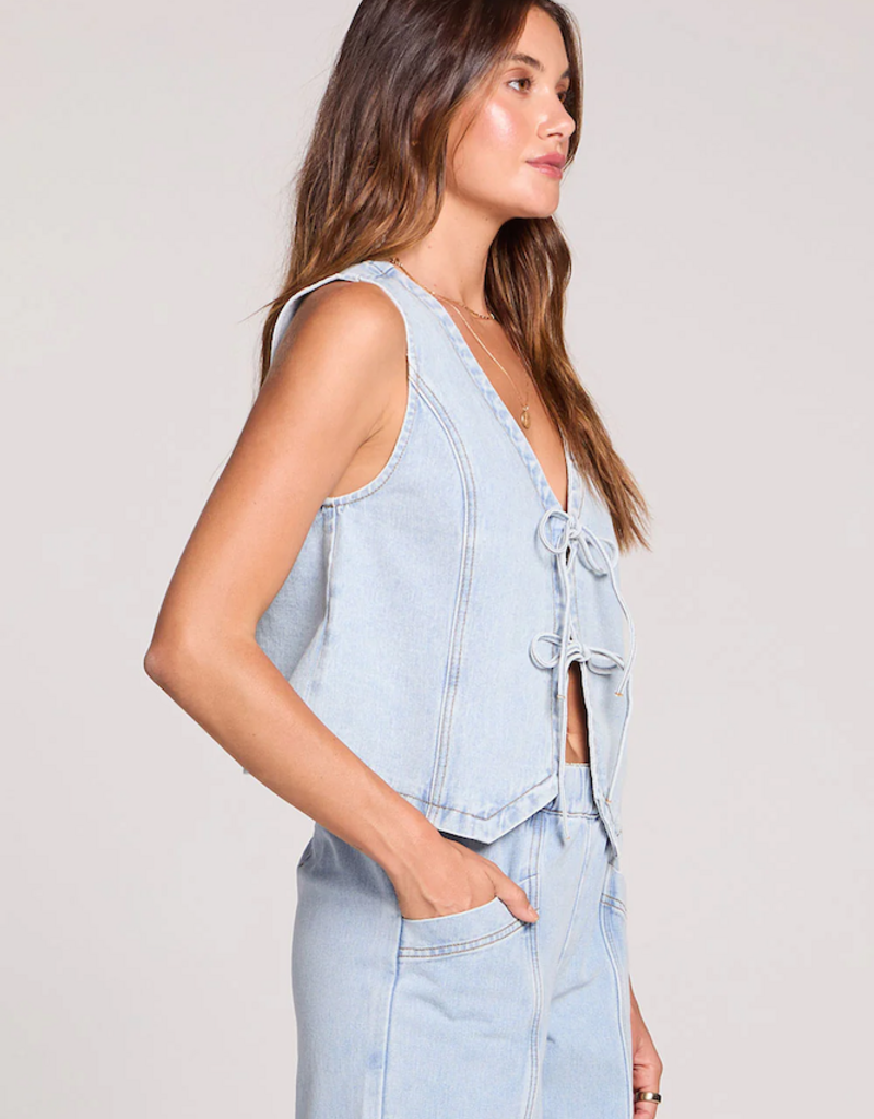 Saltwater Luxe Margo Denim Vest in Skyline Blue