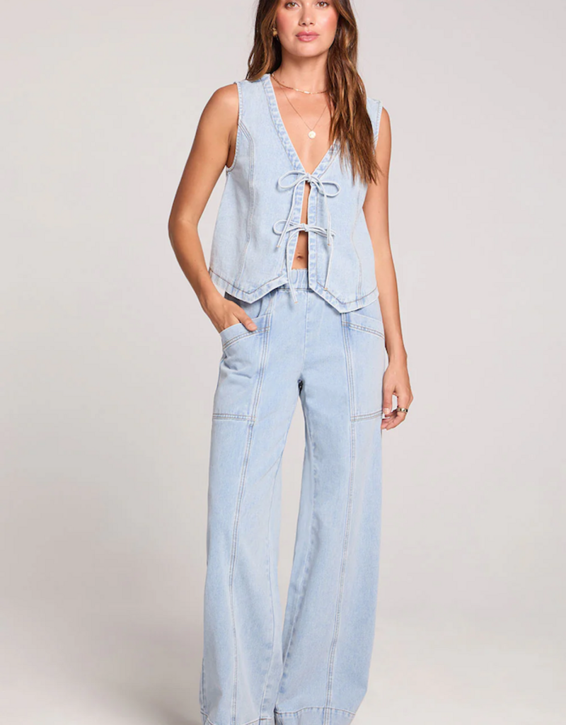 Saltwater Luxe Margo Denim Vest in Skyline Blue