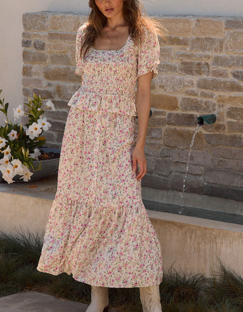 Saltwater Luxe Osiris Maxi Skirt in Salt Floral