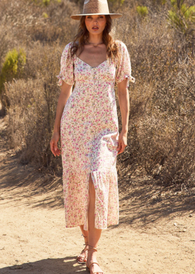 Saltwater Luxe Gwenn Midi Dress in Salt Floral
