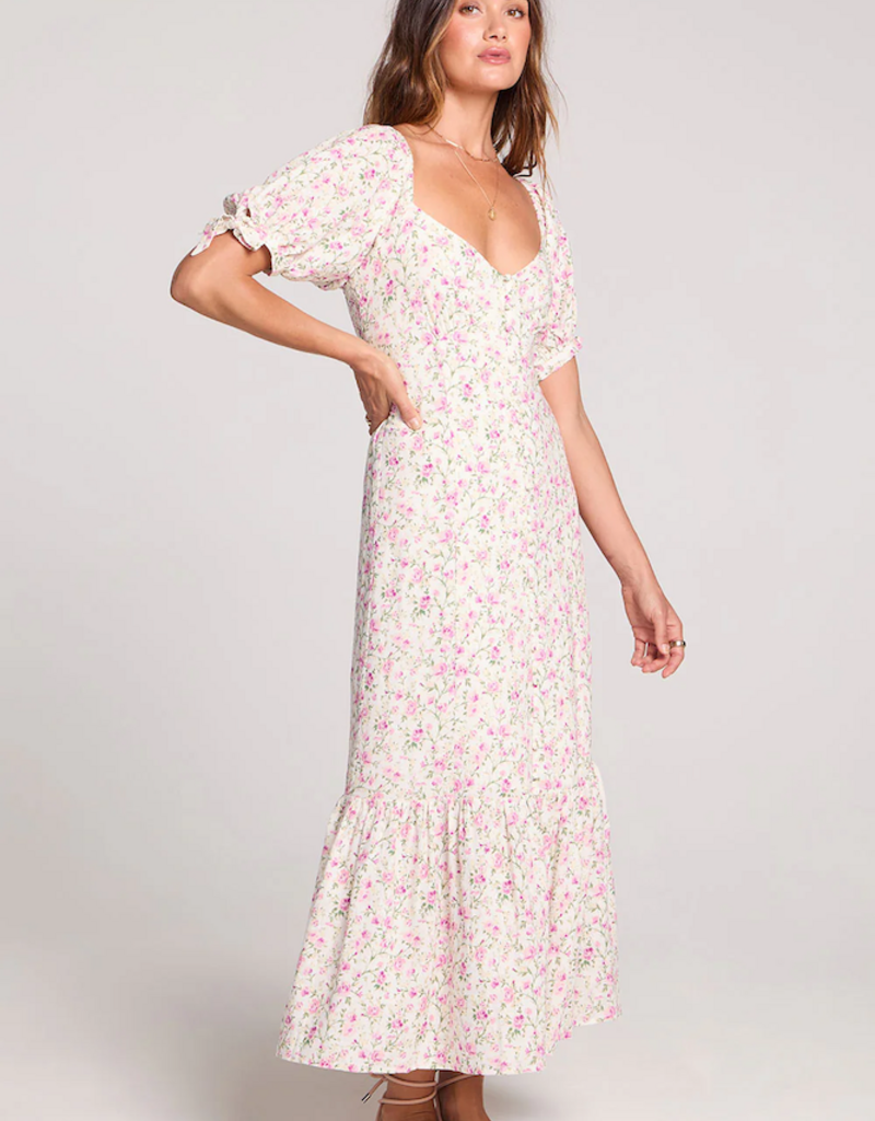 Saltwater Luxe Gwenn Midi Dress in Salt Floral