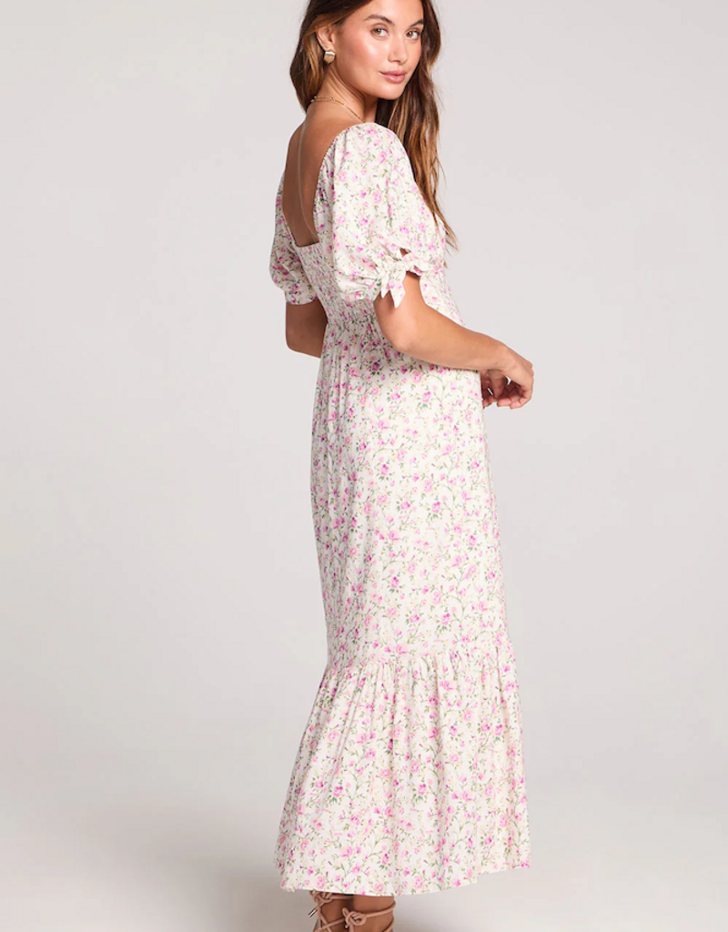 Saltwater Luxe Gwenn Midi Dress in Salt Floral