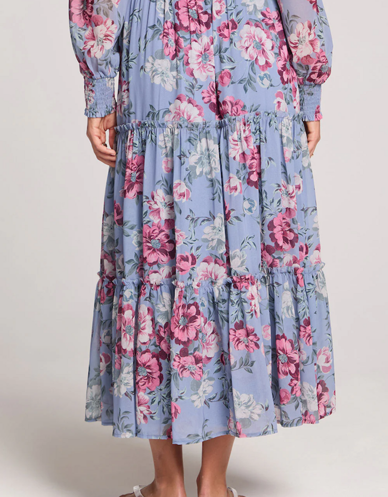 Saltwater Luxe Zander Midi Skirt Dusty Blue Floral