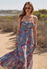 Saltwater Luxe Oaklee Maxi Dress in Dusty Blue Floral