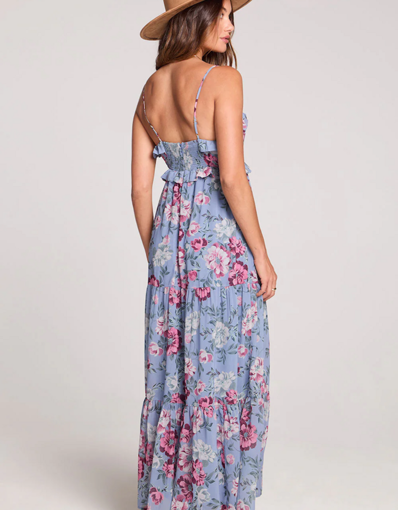 Saltwater Luxe Oaklee Maxi Dress in Dusty Blue Floral