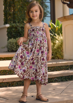 Saltwater Luxe Kids Valorie Midi Dress In Multi Floral