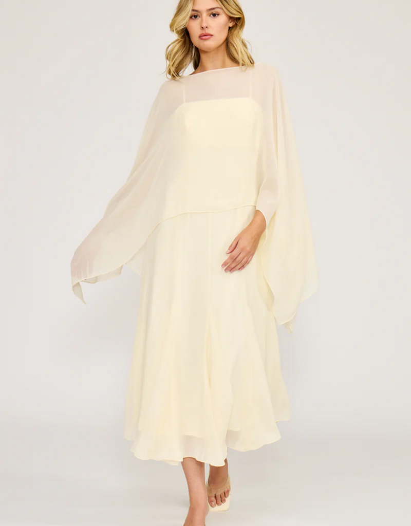 Lucy Paris Sable Scarf Dress in Light Butter Yellow