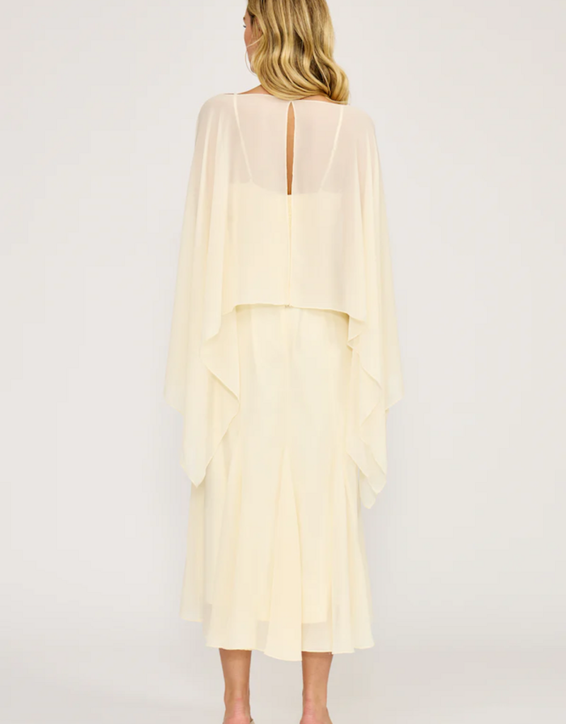 Lucy Paris Sable Scarf Dress in Light Butter Yellow