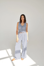 Daily Story Cleo 100% Organic Cotton Pants in Navy Gingham