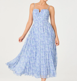 ASTR Bayley Floral Pleated Midi Dress