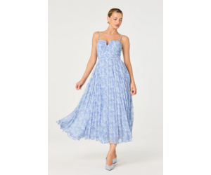 Bayley Floral Pleated Midi Dress - Adorn Boutique