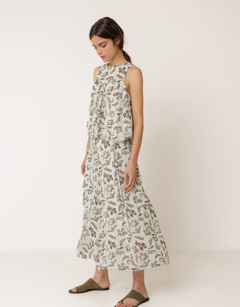 Indi and Cold Joey Printed Sleeveless Top in Khaki