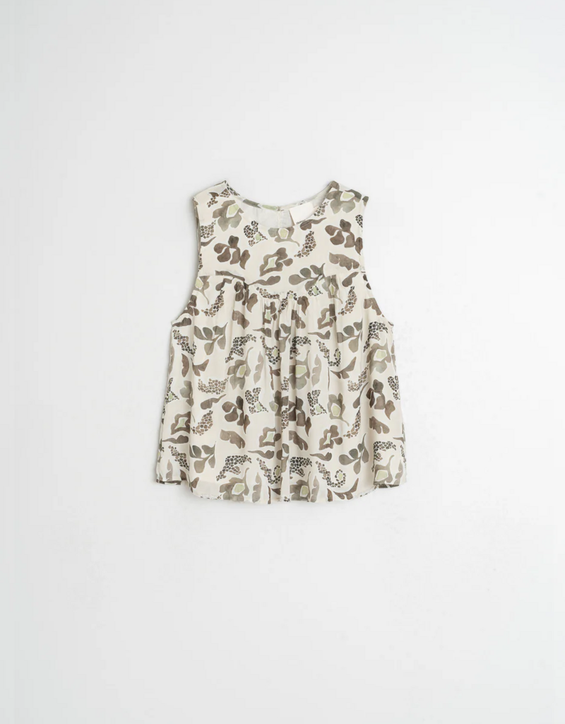 Indi and Cold Joey Printed Sleeveless Top in Khaki