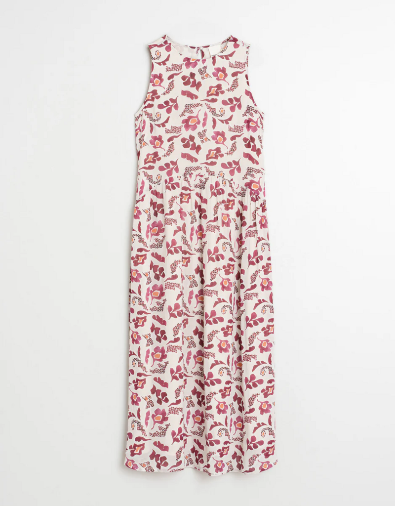 Indi and Cold Bessie Printed Maxi Dress in Raspberry