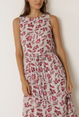 Indi and Cold Bessie Printed Maxi Dress in Raspberry