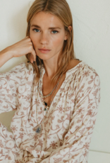 Indi and Cold Bodie Printed Short Dress in Ecru