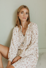 Indi and Cold Bodie Printed Short Dress in Ecru