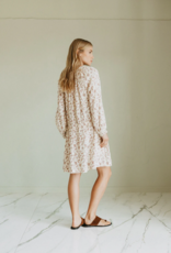 Indi and Cold Bodie Printed Short Dress in Ecru