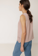 Indi and Cold Gretchen Embroidered Sleeveless Top in Dew