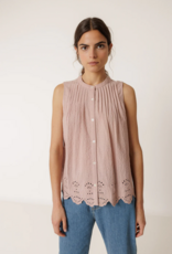 Indi and Cold Gretchen Embroidered Sleeveless Top in Dew