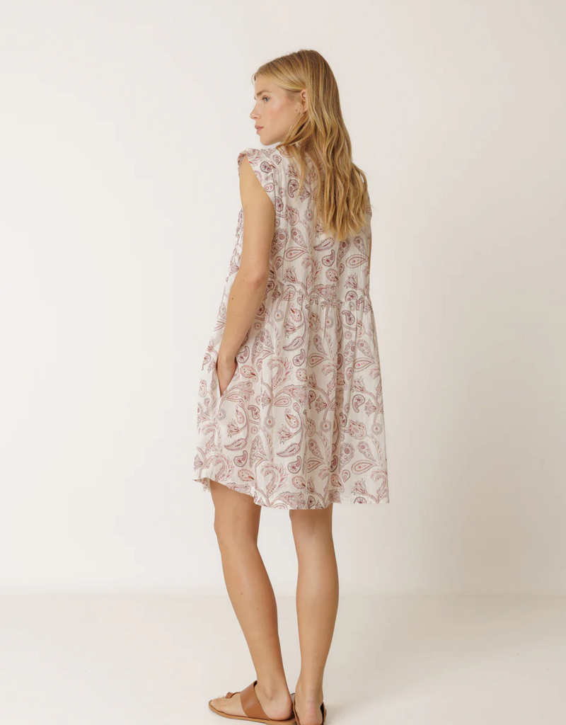 Indi and Cold Audrey Short Smock Dress in Lychee