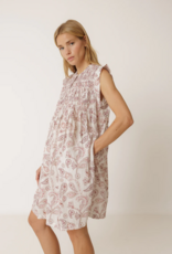 Indi and Cold Audrey Short Smock Dress in Lychee