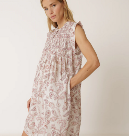 Indi and Cold Audrey Short Smock Dress in Lychee