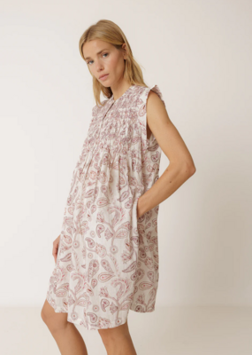 Indi and Cold Audrey Short Smock Dress in Lychee