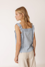 Indi and Cold Lindley Strappy Eyelet Embroidered Top in Sky