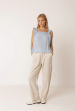 Indi and Cold Lindley Strappy Eyelet Embroidered Top in Sky