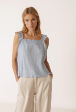 Indi and Cold Lindley Strappy Eyelet Embroidered Top in Sky