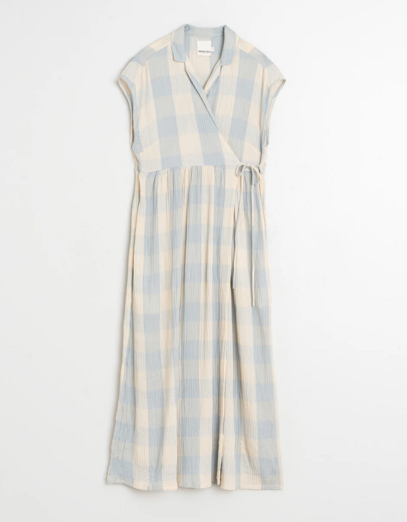 Indi and Cold Leery Crossover Gingham Dress in Jasmine