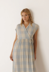 Indi and Cold Leery Crossover Gingham Dress in Jasmine