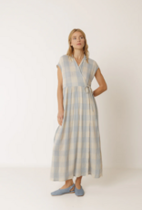 Indi and Cold Leery Crossover Gingham Dress in Jasmine