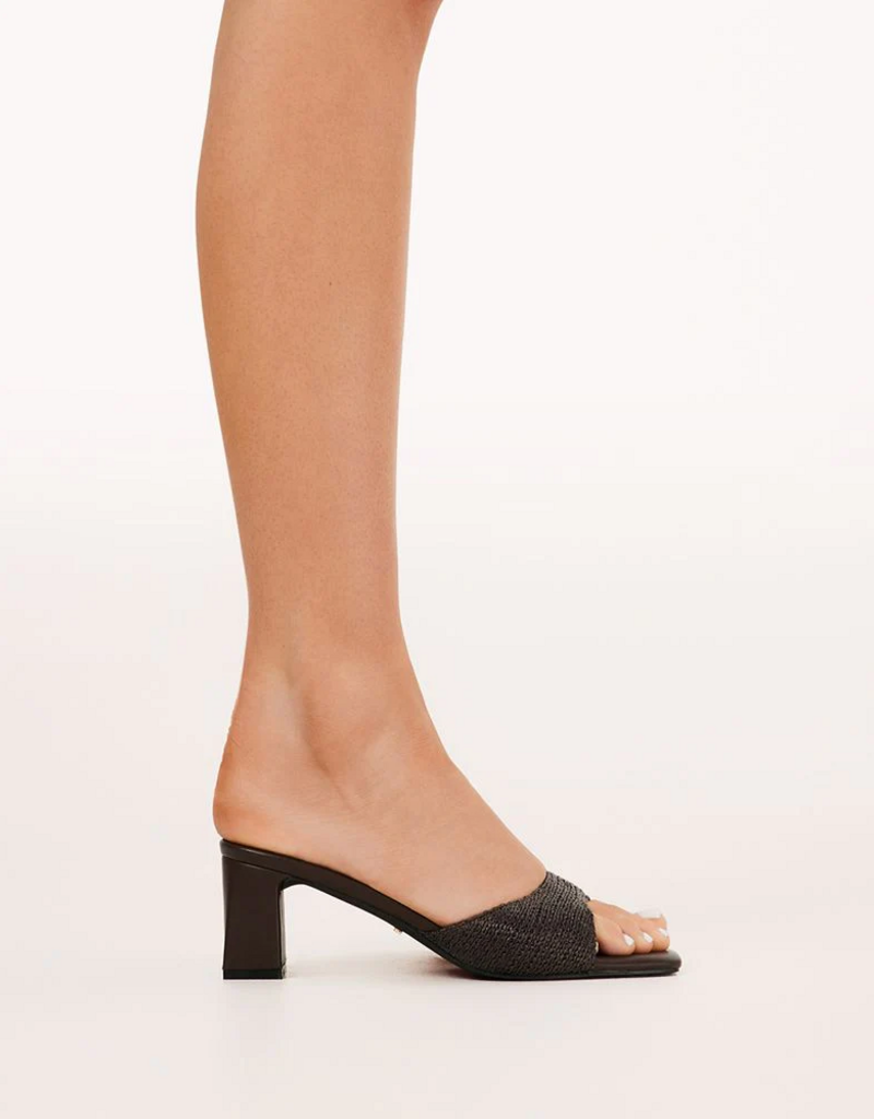 Billini Freda Heels in Chocolate Raffia