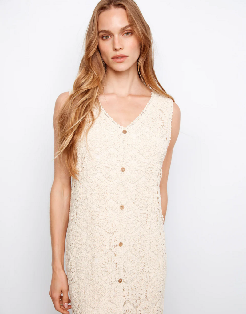 Charlie B Jinny Crochet Sleevless Midi Dress