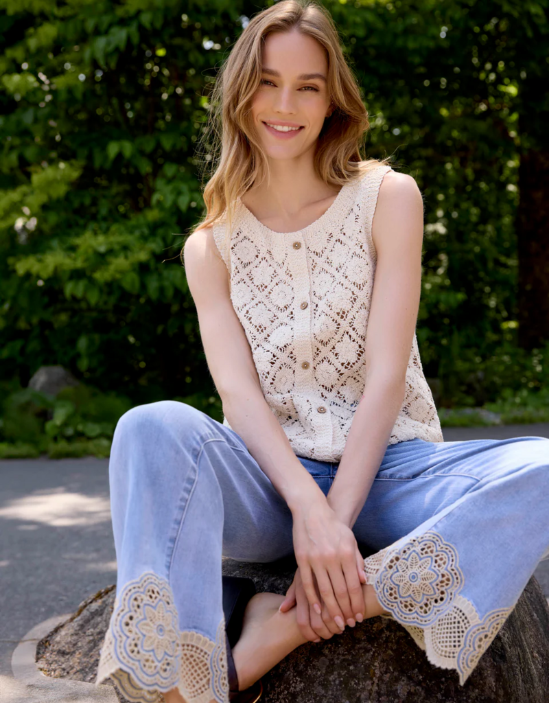 Charlie B Cora Button-Up Sleeveless Vest