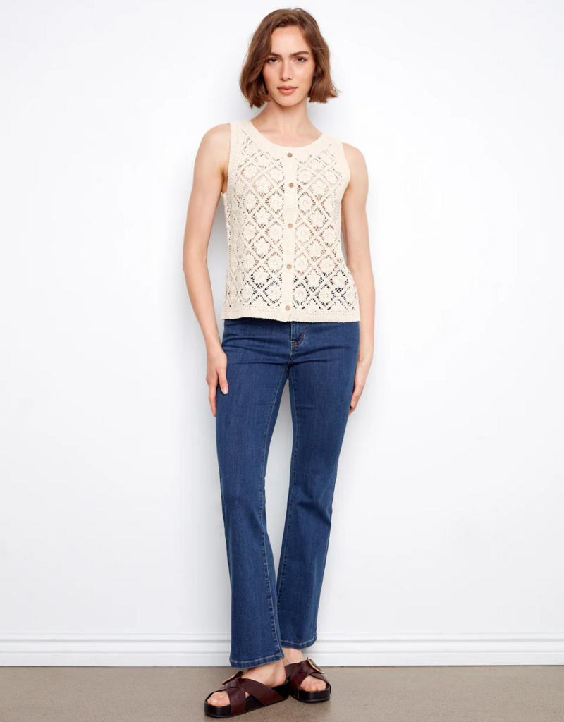 Charlie B Cora Button-Up Sleeveless Vest