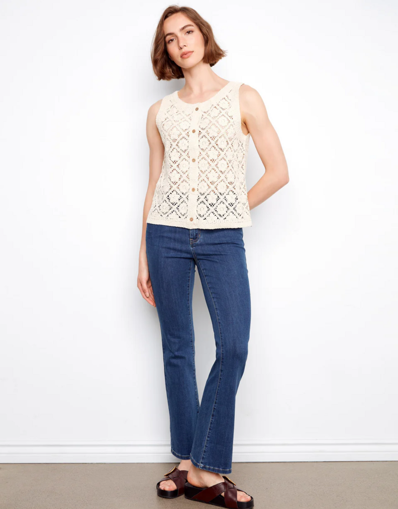 Charlie B Cora Button-Up Sleeveless Vest