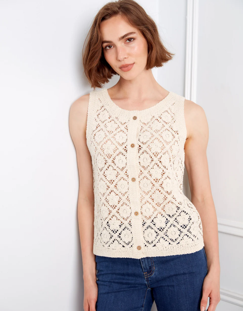 Charlie B Cora Button-Up Sleeveless Vest