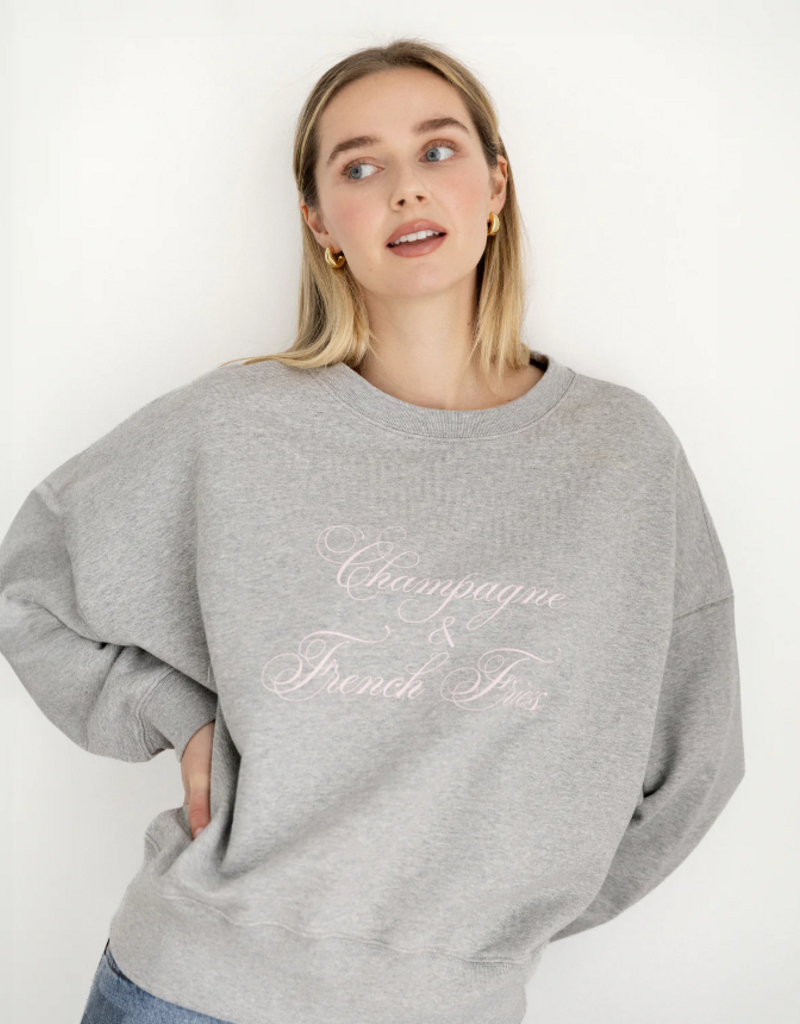 Brunette the Label Champagne and French Fries Girlfriend Crew